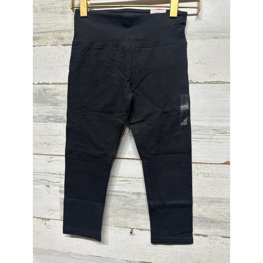 Justice Pedal Pusher Leggings Girls 8 Black Cropped High Waist NWT